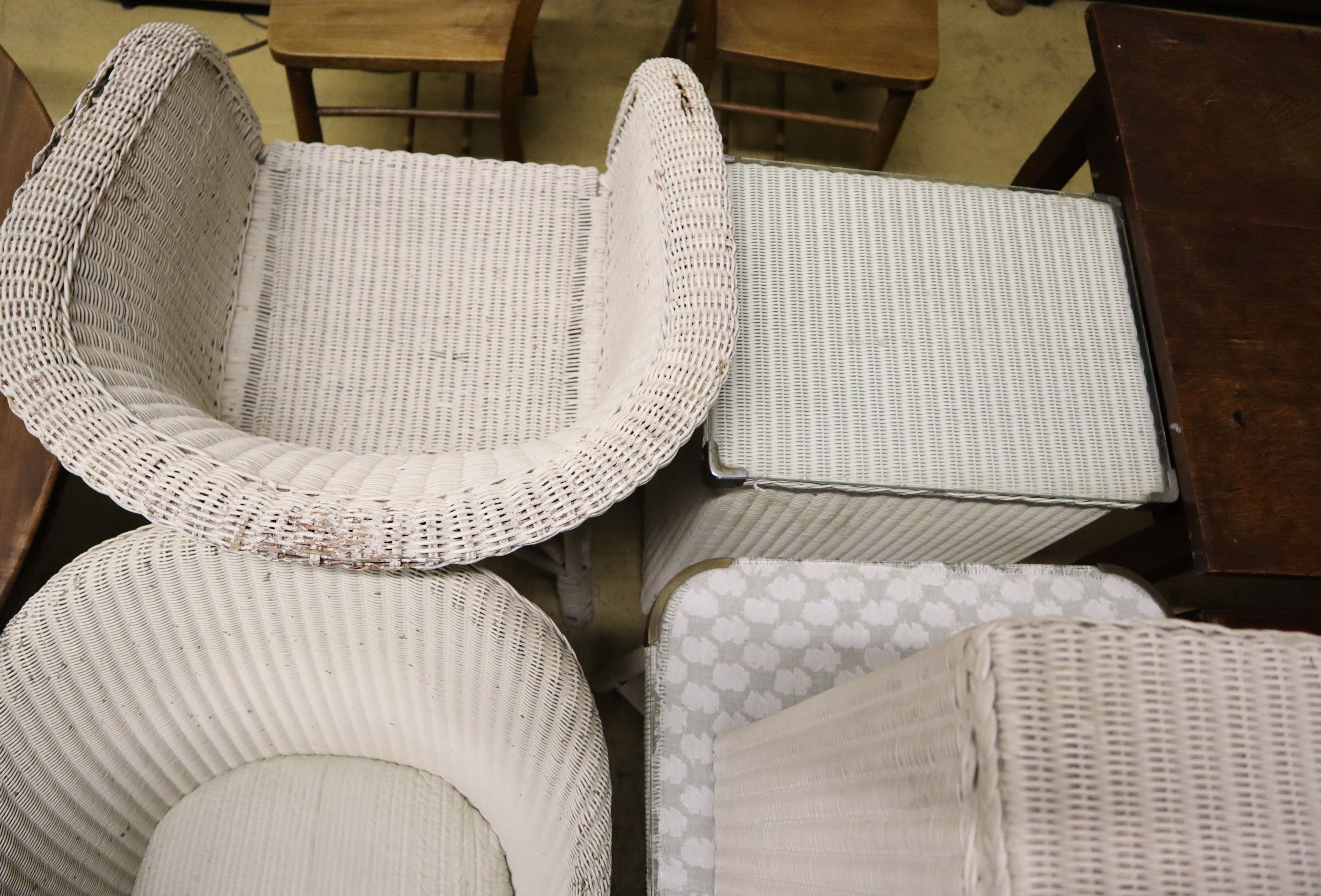 Five pieces of Lloyd Loom furniture